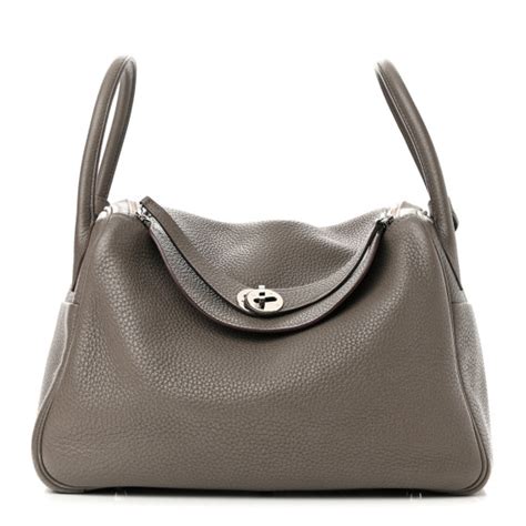 HERMES Taurillon Clemence Lindy 30 Etain 